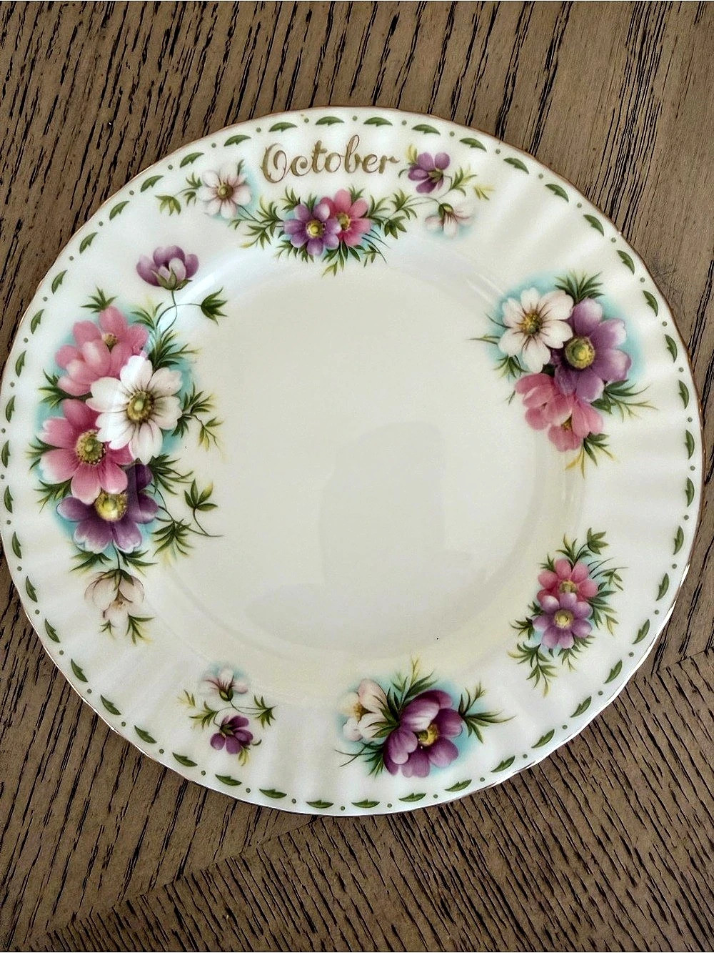 Royal Albert Flower of the Month Series - October Cosmos Salad / Side Plate
